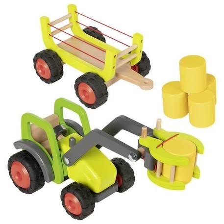 Tracteur avec remorque à foin - GOKI - Pour enfants à partir de 3 ans - Blanc - Garantie 2 ans BLANC 4 - vertbaudet enfant 