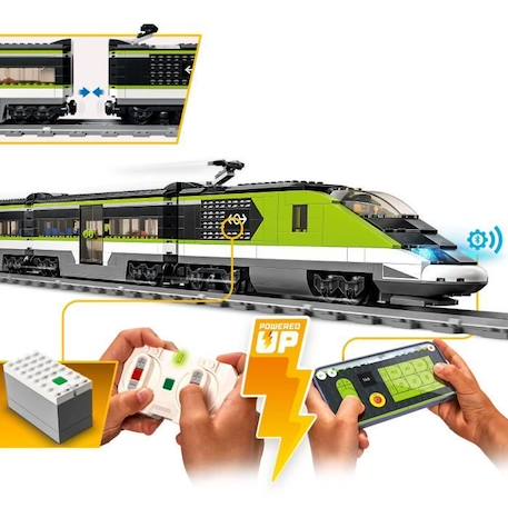 LEGO City Le Train de Voyageurs Express - Jouet de Train Télécommandé - Phares Fonctionnels - Enfants 7 Ans BLEU 2 - vertbaudet enfant 