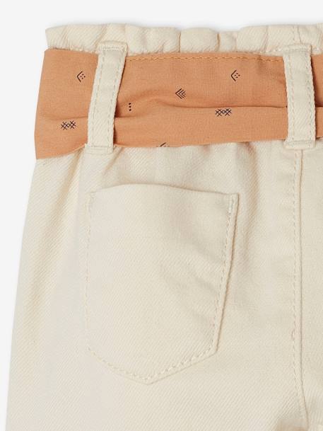 Pantalon paperbag bébé avec ceinture écru+lichen+rose pâle 4 - vertbaudet enfant 