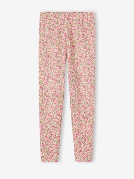 Lot de 2 leggings fille Basics indigo+kaki+marron imprimé+vert sauge 19 - vertbaudet enfant 