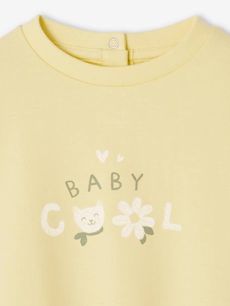 Sweat basics en molleton bébé blush+jaune pâle 9 - vertbaudet enfant 