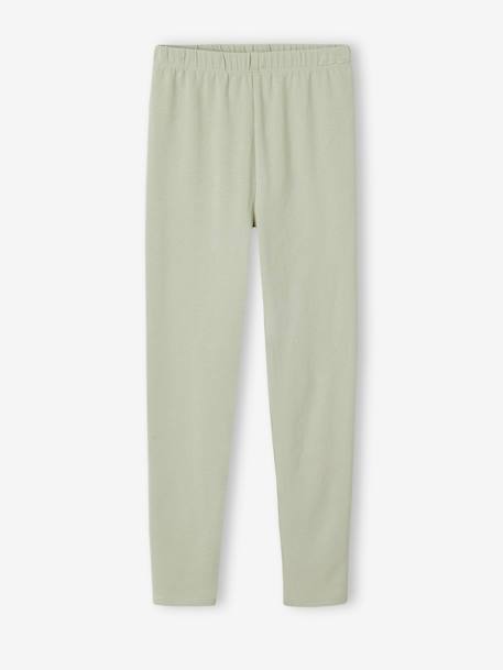 Lot de 2 leggings fille Basics indigo+kaki+marron imprimé+vert sauge 18 - vertbaudet enfant 