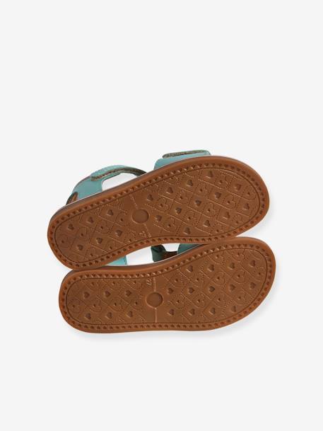 Sandales scratchées cuir enfant collection maternelle turquoise 5 - vertbaudet enfant 