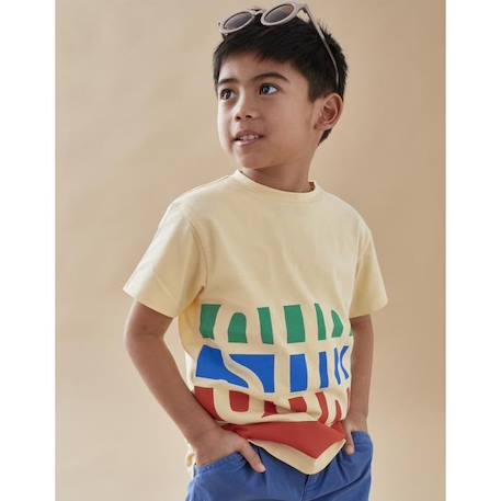 T-shirt imprimé 'surf' manches courtes, multicolore BLEU 1 - vertbaudet enfant 