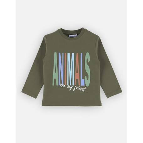 T-shirt manches longues imprimé 'Animals' VERT 3 - vertbaudet enfant 