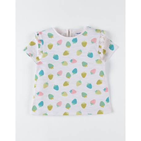 T-shirt manches courtes imprimé fraises BEIGE 1 - vertbaudet enfant 