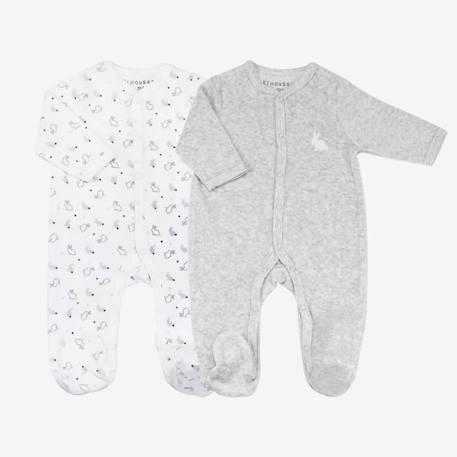 Lot de 2 pyjamas bébé - TROIS KILOS SEPT GRIS 1 - vertbaudet enfant 