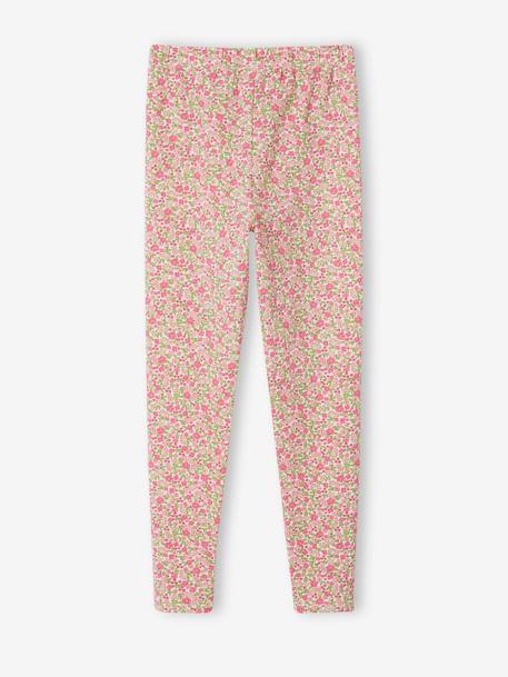 Lot de 2 leggings fille Basics indigo+kaki+marron imprimé+vert sauge 17 - vertbaudet enfant 