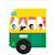 Sticker mural Bus et voitures JAUNE 4 - vertbaudet enfant 