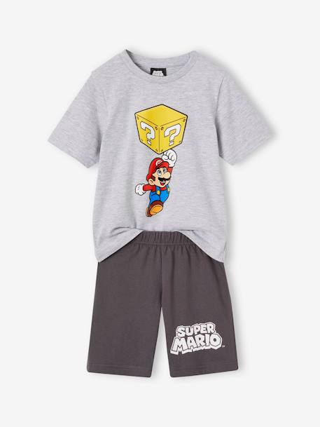 Pyjashort bicolore garçon Super Mario® Gris chiné/anthracite 1 - vertbaudet enfant 