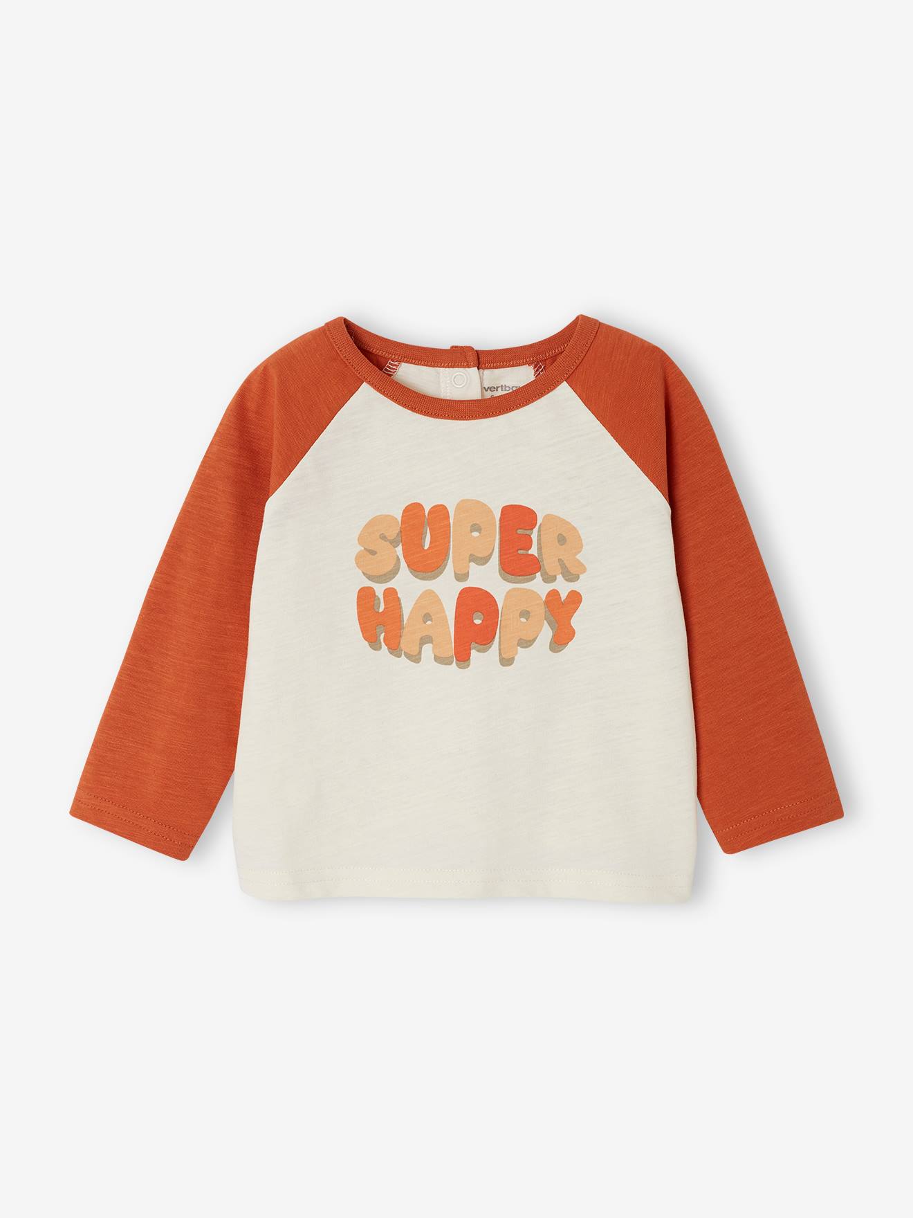 T-Shirt Colorblock Bébé Bio – 100% Coton Biologique, Manches Longues, Poche Poitrine, Pression Épaule - 4