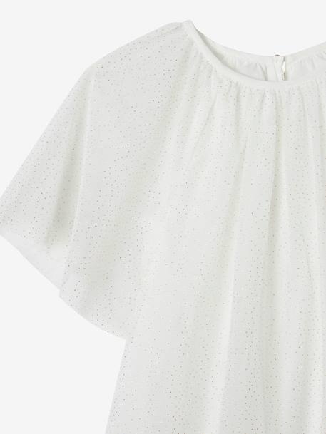 Robe cérémonie en tulle à paillettes fille manches papillon beige poudré+écru 9 - vertbaudet enfant 