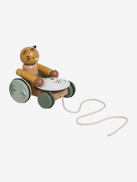 Tigre musical à tirer en bois FSC® - TANZANIE bois 1 - vertbaudet enfant 