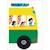 Sticker mural Bus et voitures JAUNE 3 - vertbaudet enfant 
