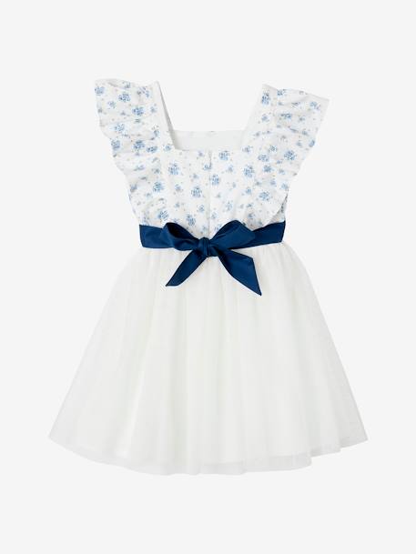 Robe de cérémonie à volants fille bleu imprimé+rose imprimé 3 - vertbaudet enfant 