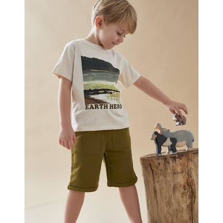 T-shirt à manches courtes en jersey imprimé mer BEIGE 1 - vertbaudet enfant 