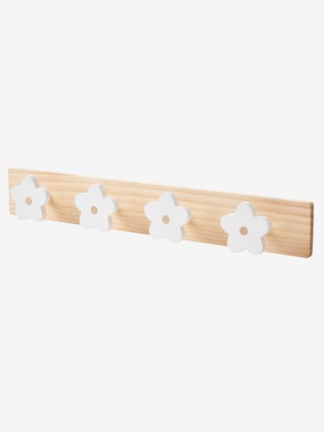 Patère en bois avec 4 fleurs blanc 1 - vertbaudet enfant 