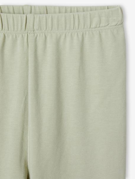 Lot de 2 leggings fille Basics indigo+kaki+marron imprimé+vert sauge 21 - vertbaudet enfant 