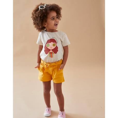 T-shirt manches courtes imprimé petite fille BEIGE 1 - vertbaudet enfant 