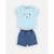 Set t-shirt + short denim en coton BIO BLEU 1 - vertbaudet enfant 