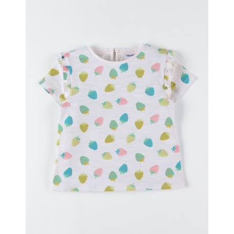 T-shirt manches courtes imprimé fraises BEIGE 4 - vertbaudet enfant 
