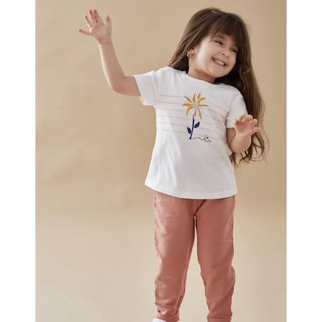 T-shirt manches courtes imprimé fleur BLANC 1 - vertbaudet enfant 
