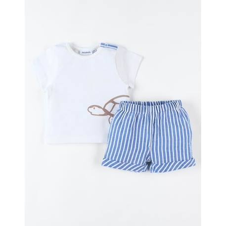 Set t-shirt imprimé tortue + short rayé BLEU 4 - vertbaudet enfant 