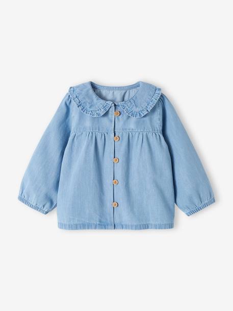 Blouse bébé fille en denim léger personnalisable denim bleached 2 - vertbaudet enfant 