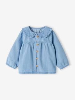 Bébé-Chemise, blouse-Blouse en denim léger bébé personnalisable