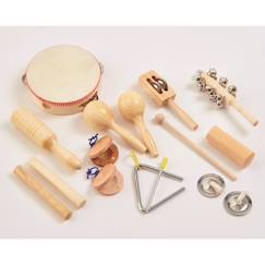 Jouet-Jeux d'imitation-Maison, bricolage et métiers-Jeu de percussion - TICKIT - Set de 10 instruments - Beige - Mixte - 3 ans+