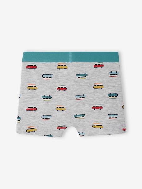 Lot de 4 boxers stretch 'van' garçon en coton bio vert d'eau 6 - vertbaudet enfant 