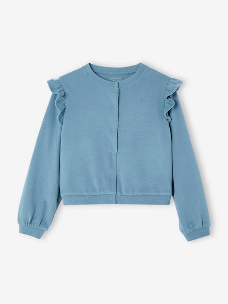 Ensemble robe et cardigan fille bleu jean+pêche+vert émeraude 3 - vertbaudet enfant 