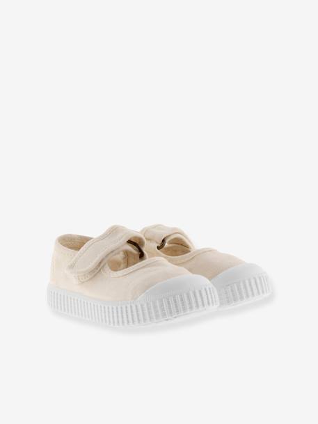 Ballerines enfant 1915 Mercedes Lona Tintada 136605 beige+bleu jean 2 - vertbaudet enfant 