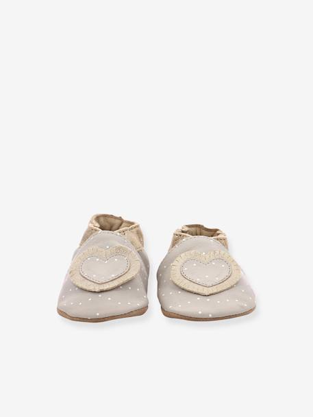 Chaussons cuir souple bébé Baby tiny heart ROBEEZ© gris 5 - vertbaudet enfant 