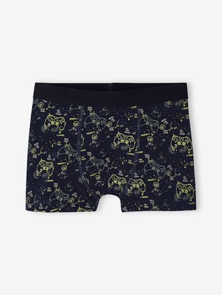 Lot de 4 boxers stretch 'gamer' garçon en coton bio encre 4 - vertbaudet enfant 