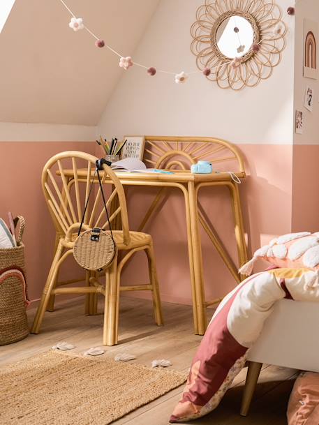 Bureau primaire en rotin Soleil bois 2 - vertbaudet enfant 