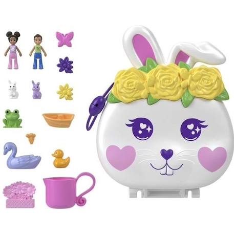 COFFRET JARDIN DU LAPIN - POLLY POCKET - HKV36 - MINI POUPEE POLLY POCKET COFFRET COMPACT BLANC 1 - vertbaudet enfant 