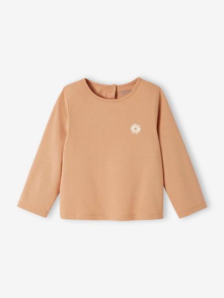 T-shirt bébé Basics manches longues caramel+vanille 1 - vertbaudet enfant 