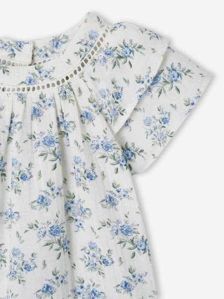 Robe fleurie de cérémonie bébé en gaze de coton écru 4 - vertbaudet enfant 