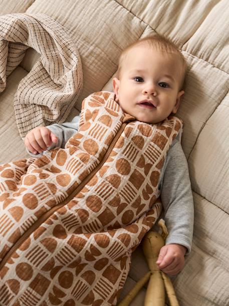 Gigoteuse réversible ouverture centrale ETHNIC beige imprimé 1 - vertbaudet enfant 