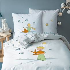 Linge de maison et décoration-Parure de lit imprimée 100% coton, LE PETIT PRINCE BIRDS. Taille : 140x200 cm