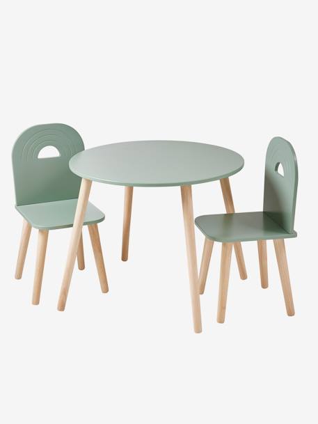 Table et chaises enfant Arc en ciel vert sauge 4 - vertbaudet enfant 