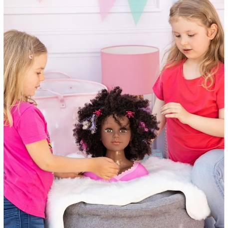Tête à coiffer BAYER DESIGN - Charlène Super Model - Cheveux bouclés avec maquillage MARRON 6 - vertbaudet enfant 