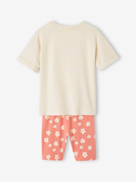 Ensemble t-shirt et cycliste fille rose+vert émeraude 4 - vertbaudet enfant 