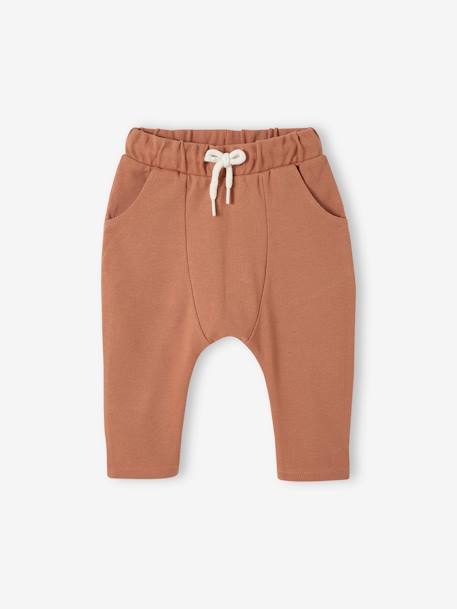 Pantalon bébé en maille piquée marron+vert d'eau 1 - vertbaudet enfant 