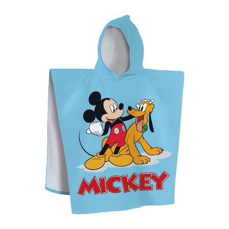 Cape de bain imprimée 100% coton, DISNEY MICKEY BLUE. Taille : 60x120 cm BLEU 1 - vertbaudet enfant 