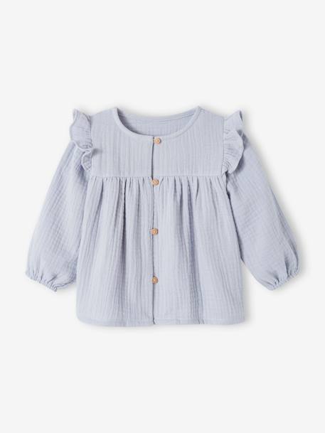 Pinokio Blouse Bébé Garçon - Manches Longues Coton Élasthanne - Imprimé Renard Bleu Marine