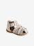 Sandales premiers pas bébé beige irisé+blanc imprimé+or 1 - vertbaudet enfant 