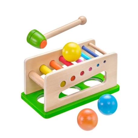 Jeu à marteler Battino - Selecta - pour enfant de 12 mois et plus - 1 joueur - 3 boules en bois BLANC 2 - vertbaudet enfant 
