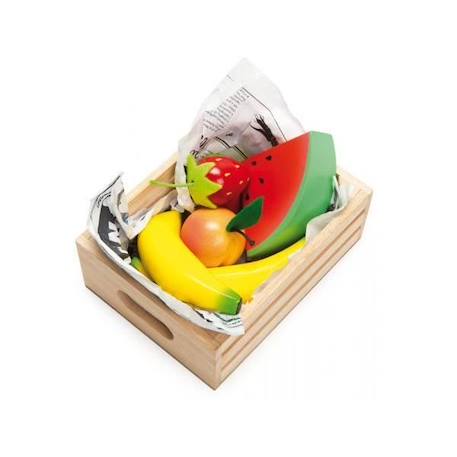 Panier de Fruits en Bois - Le Toy Van - TV183 - Rouge, Vert, Jaune et Orange ROUGE 1 - vertbaudet enfant 